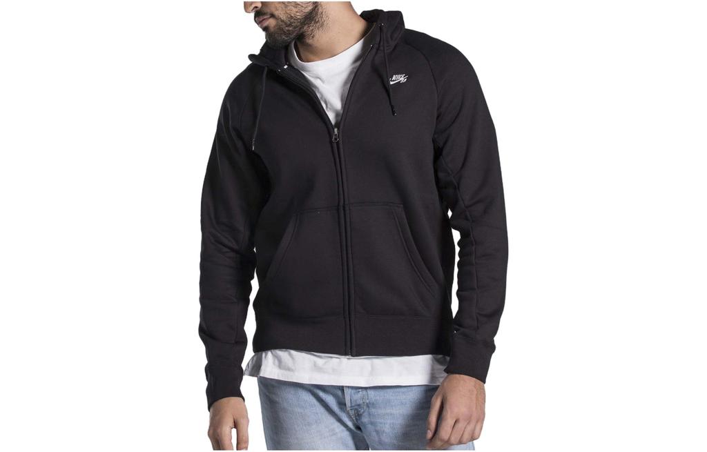 Nike Толстовки Мужские Черные С Капюшоном Умеренный Кардиган 800149-010