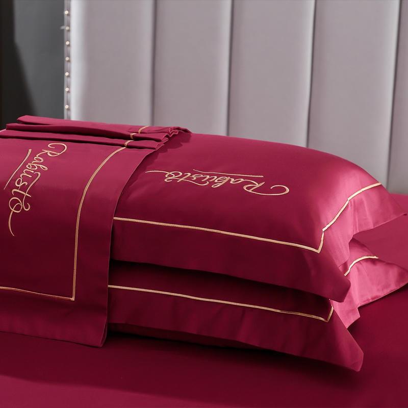 Premium 60s Cotton Pillowcases Set Of 2 Pure Color Long Staple 48x74cm OEKO-TEX Certified Soft Breathable Home
