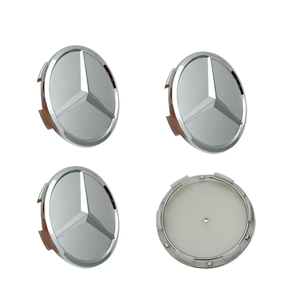xgtlq7 2025 Hot 4pcs 60mm Black Silver Car Wheel Cap Badge Logo Cover For Mercedes Benz W176 W177 W204 W205 W212 W213 W206 X156 X253 W1