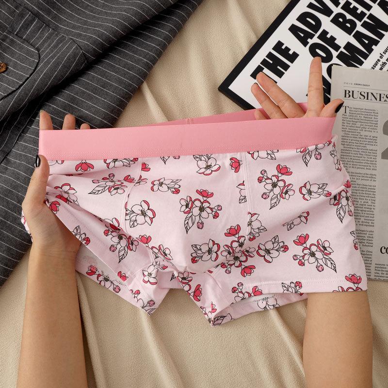 Романтический бренд модный принт нижнее белье мужские боксеры хлопковые дышащие трусы мужские боксеры размер M-3XL
