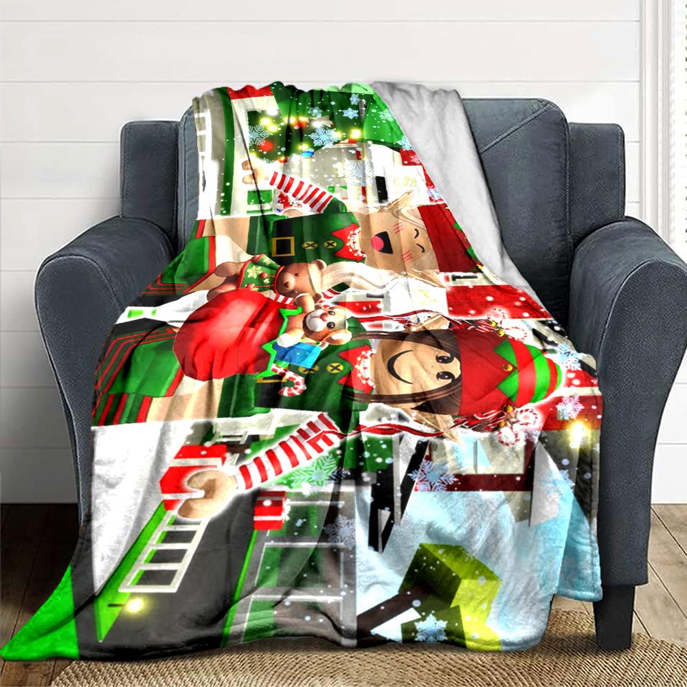 1Pc Elf Shelf Roblox Blanket Soft Throw Blanket For Home Bedroom Bed Sofa Travel Office Solid Christmas Blanket