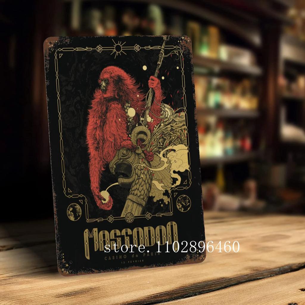Mastodon Певец Металлические Таблички и Знаки настенный декор Винтажные Жестяные Таблички Капитан Металлический Постер Декор для Бара Паба Клуба Настенное Украшение