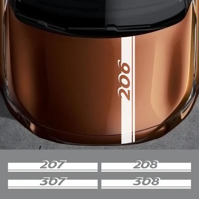 Для Peugeot 307 308 107 206 207 208 301 508 407 406 408 607 3008 5008 2008 4008 Автомобильные наклейки и аксессуары для капота двигателя