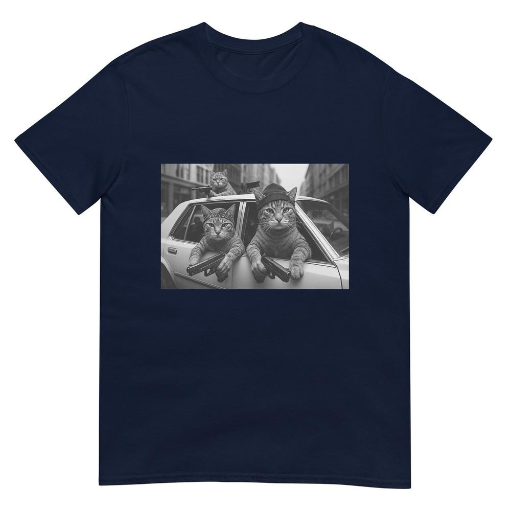 Funny Cat Gang Vintage Cats With Guns Meme Streetwear Tshirt
