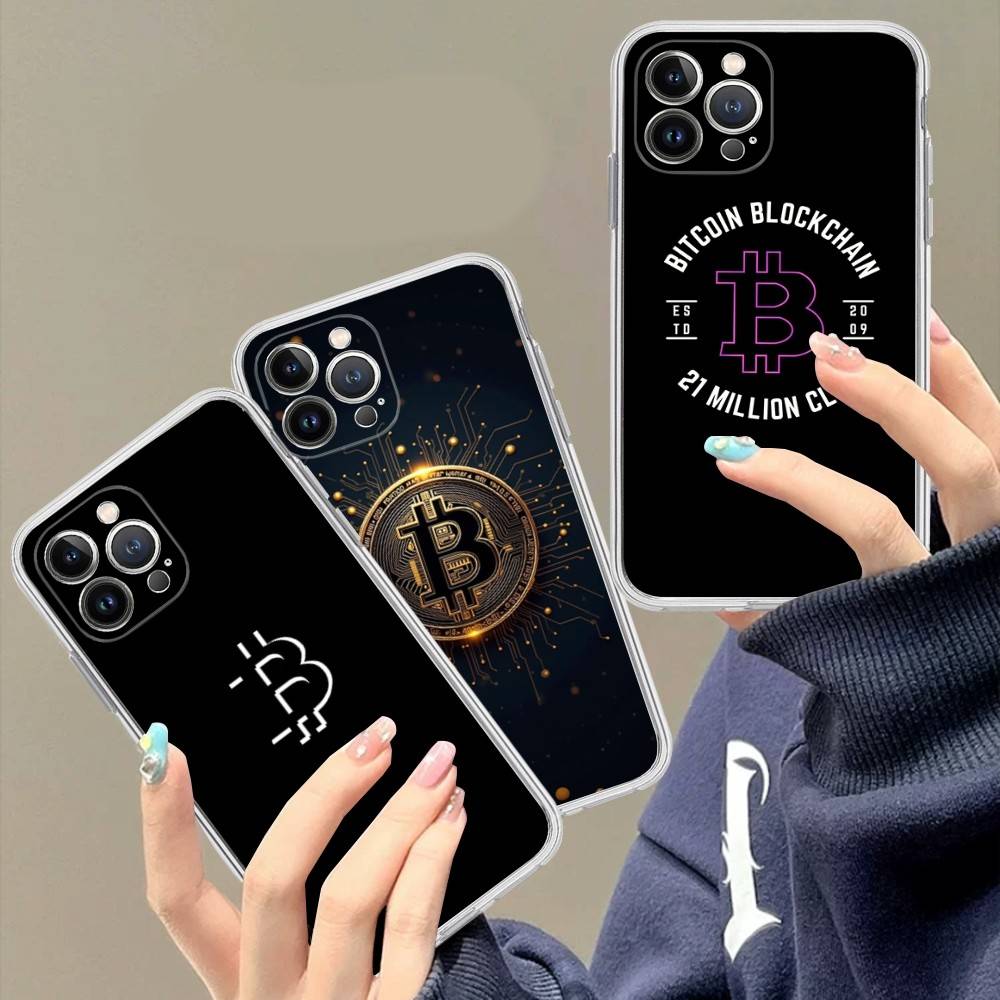 Чехол для телефона Bitcoin для iPhone 17 16 15 14 13 12 11 Pro Max Plus Мягкий чехол Персонализированный Сделай сам