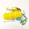 Прочная жевательная игрушка для собак из ТПР, устойчивая к укусам, имитирующая кукурузу, с узловатой веревкой, прочная, пищащая, для прорезывания зубов у собак