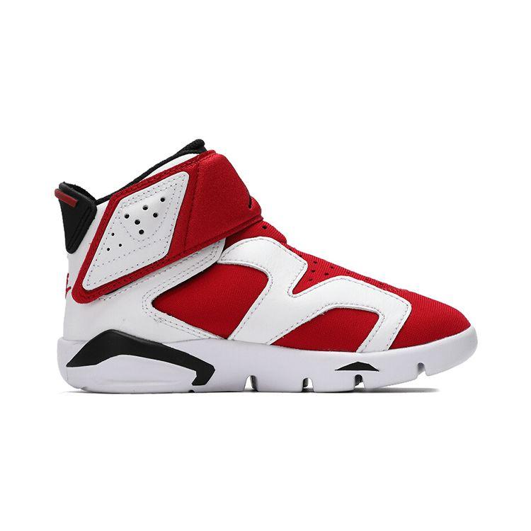 Детские кроссовки Air Jordan 6 Retro Little Flex PS Carmine Белый Черный CT4416-106
