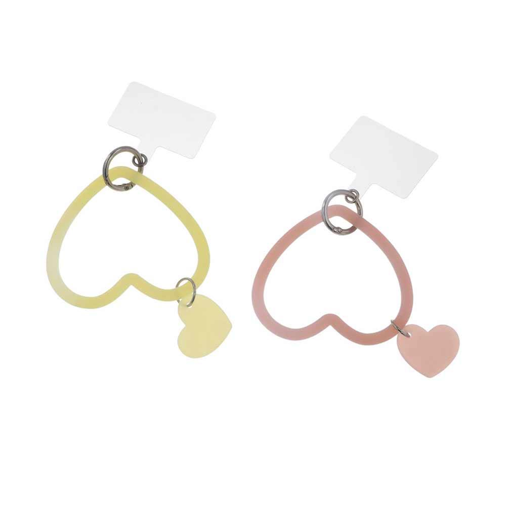 Anti Losing Mobile Phone Case Bracelet Bracelet Key Chain Phone Case Patch Love Heart Pendant
