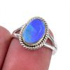 Natural Australian Opal Gemstone 925 Solid Sterling Silver Ring Size 5.5 H1a46