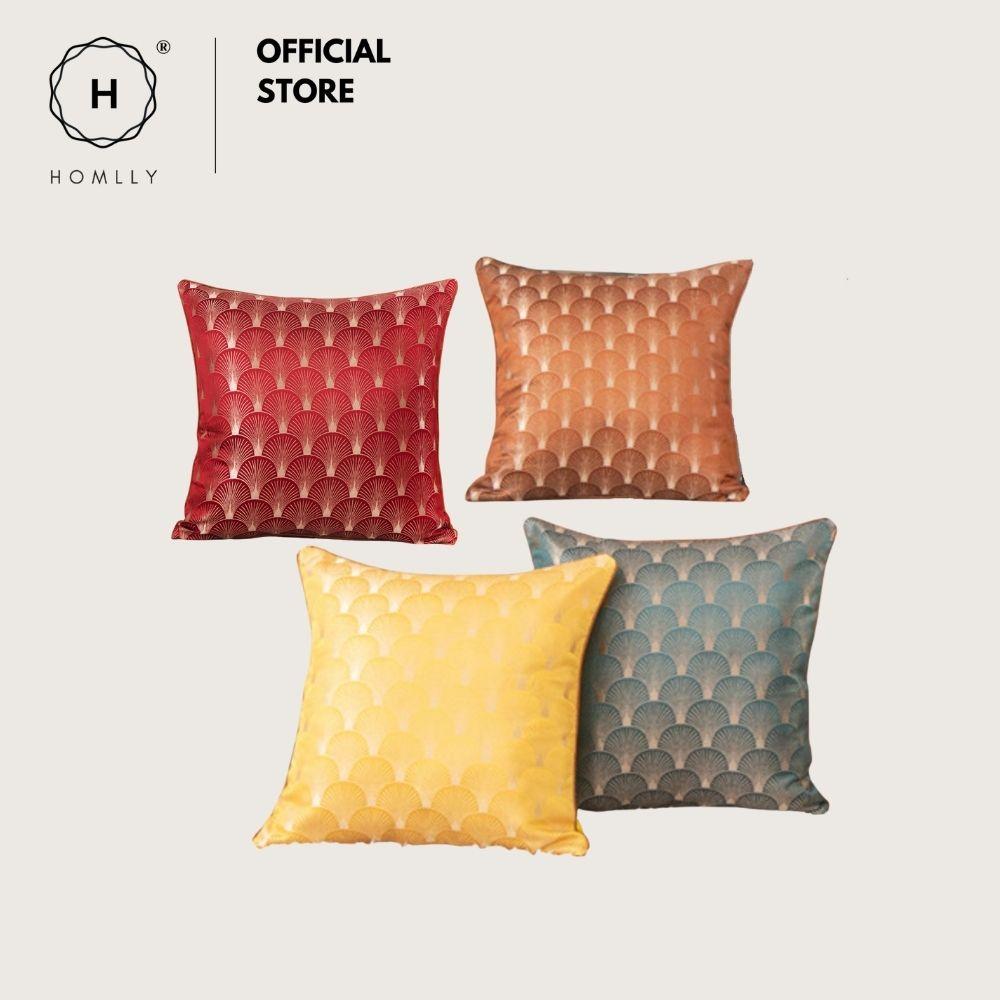 Homlly Oriental Fan Jacquard Cushion Cover Pillowcase X2PCS