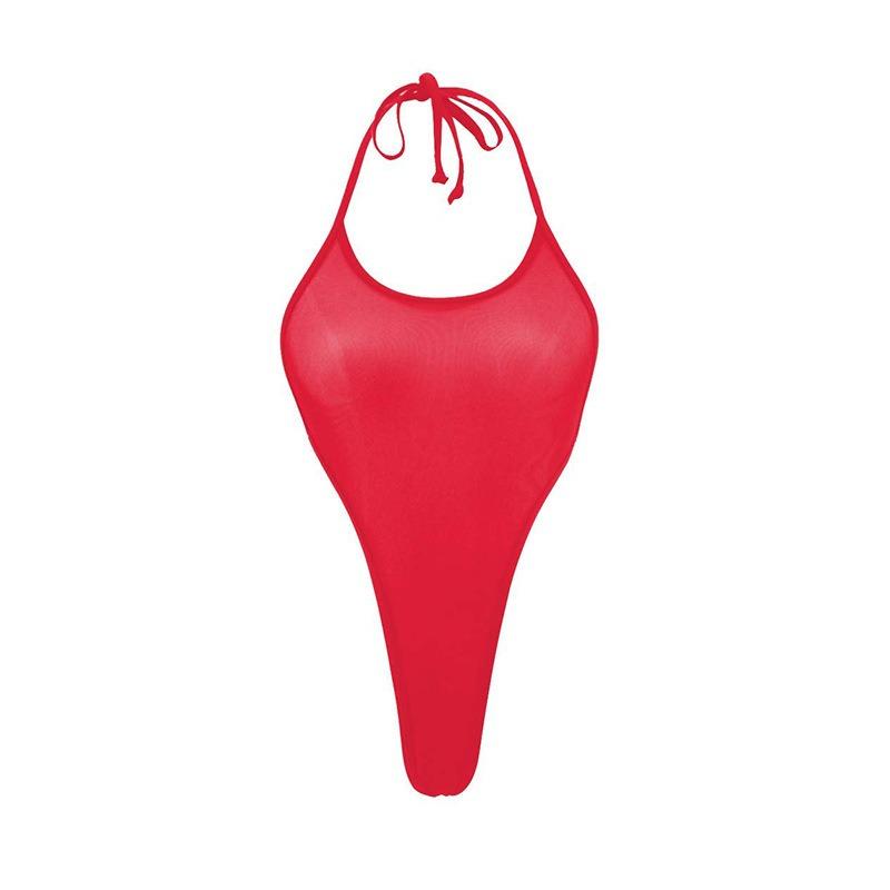 One-piece Swimsuit High Waist Bikini Mini Mesh Transparent Swimsuit Sexy Underwear