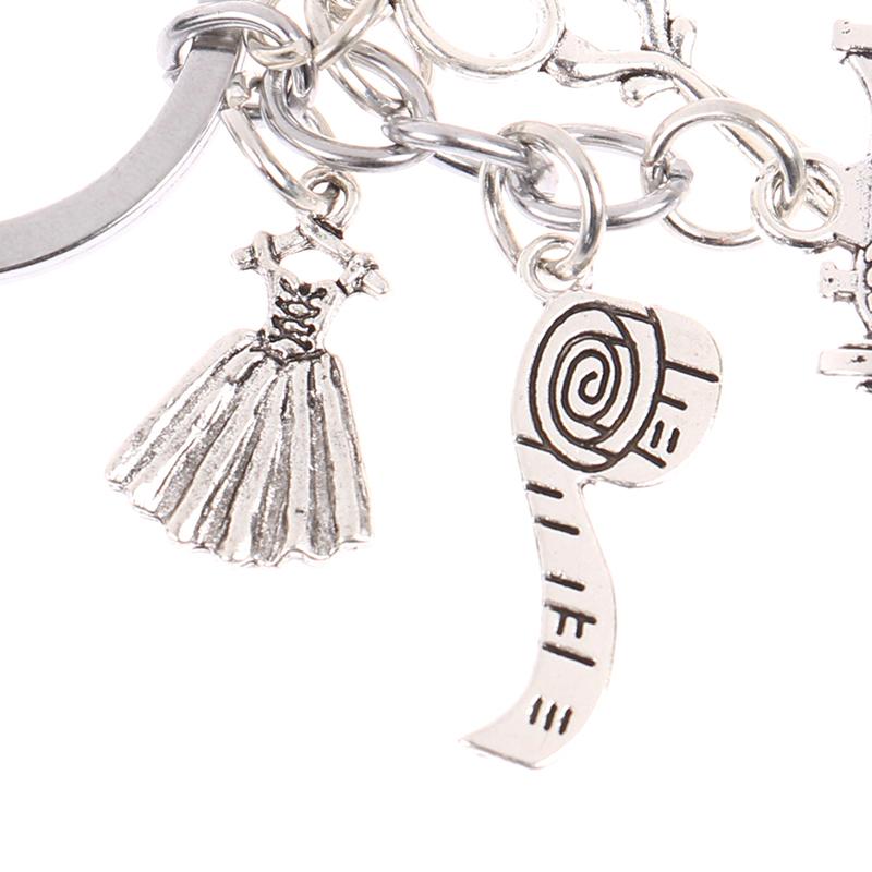 Брелок для швейной машины, портной брелок для ключей, железная рулетка, ножницы, брелок