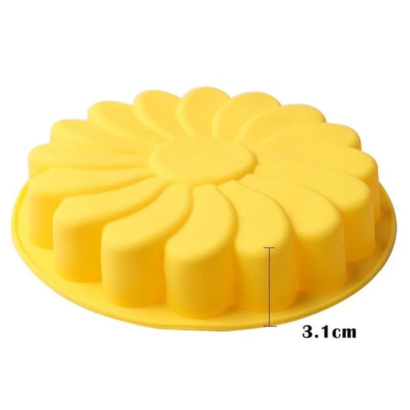 3D Color Random Silicone Big Cake Molds Sunflower Cake Mould Pan Tray DIY Birthday Wedding Party Suppily Bakeware Baking Tools