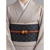 Used New and unused Sagami hand-braided pure silk gold thread amber obijime with obi clasp 09176