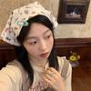 Dopamine Double-sided Multifunctional Headscarf Cute Cat Print Triangle Scarf Sunshade Shawl Sweet Female Hair Accessories