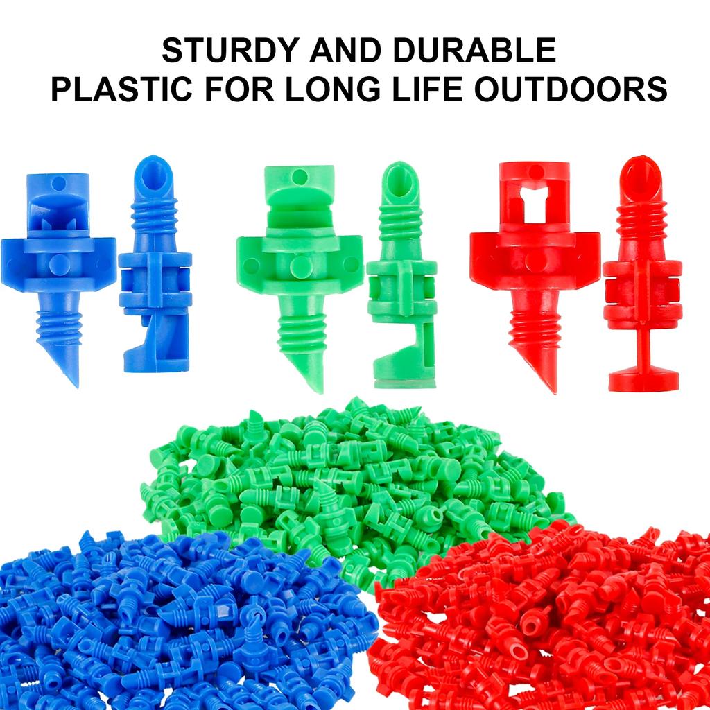 300 шт./компл. распылительная насадка для распыления, микроразбрызгиватели, капельное кольцо, ирригационные эмиттеры, насадка для распыления 90/180/360 градусов2025