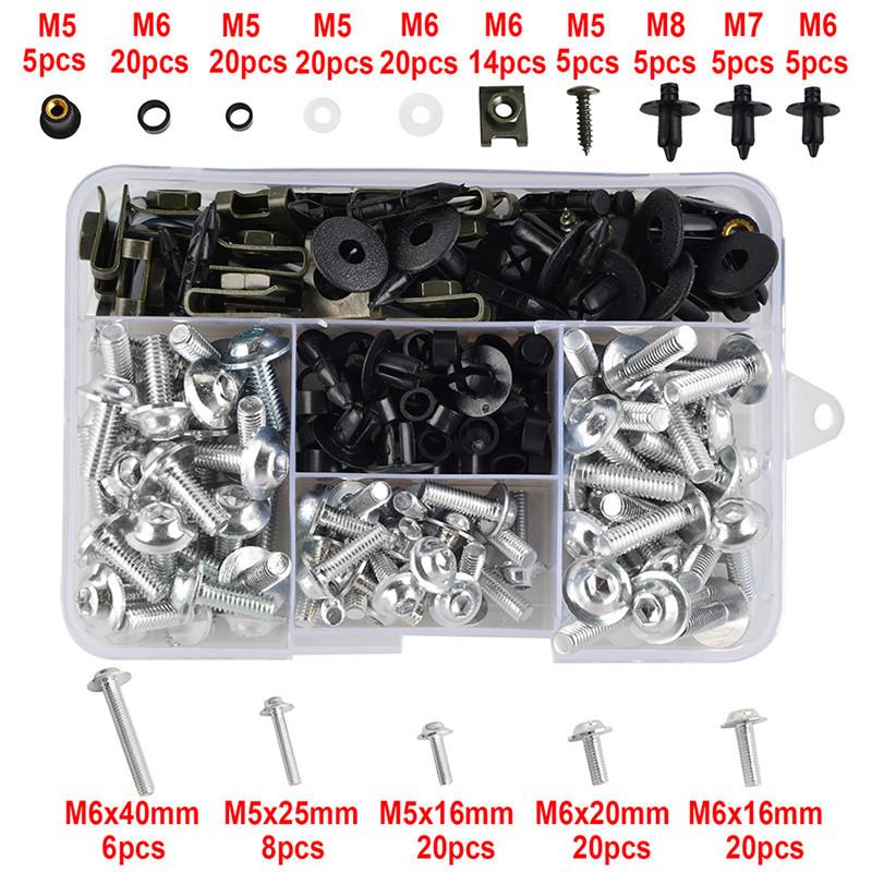 195 шт. аксессуары для мотоциклов, комплект алюминиевых болтов с обтекателем, зажимы для гаек для Yamaha YZFR1 YZFR3 YZFR6 YZFR125 YZF R1 R3 R6
