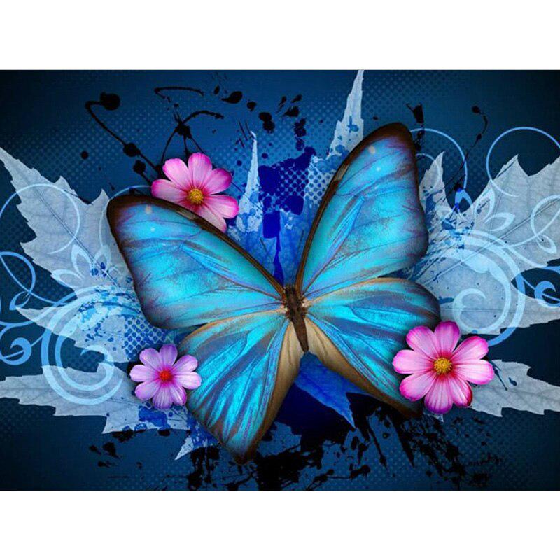 Diamond Embroidery Blue Butterfly Handmade Diamond Painting Needlework Cross Stitch Home Decor