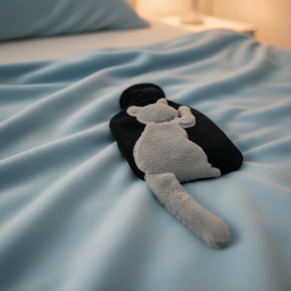 Мультяшная грелка с водой Длинный кошачий хвост Мешок для впрыскивания воды Милая грелка Офис