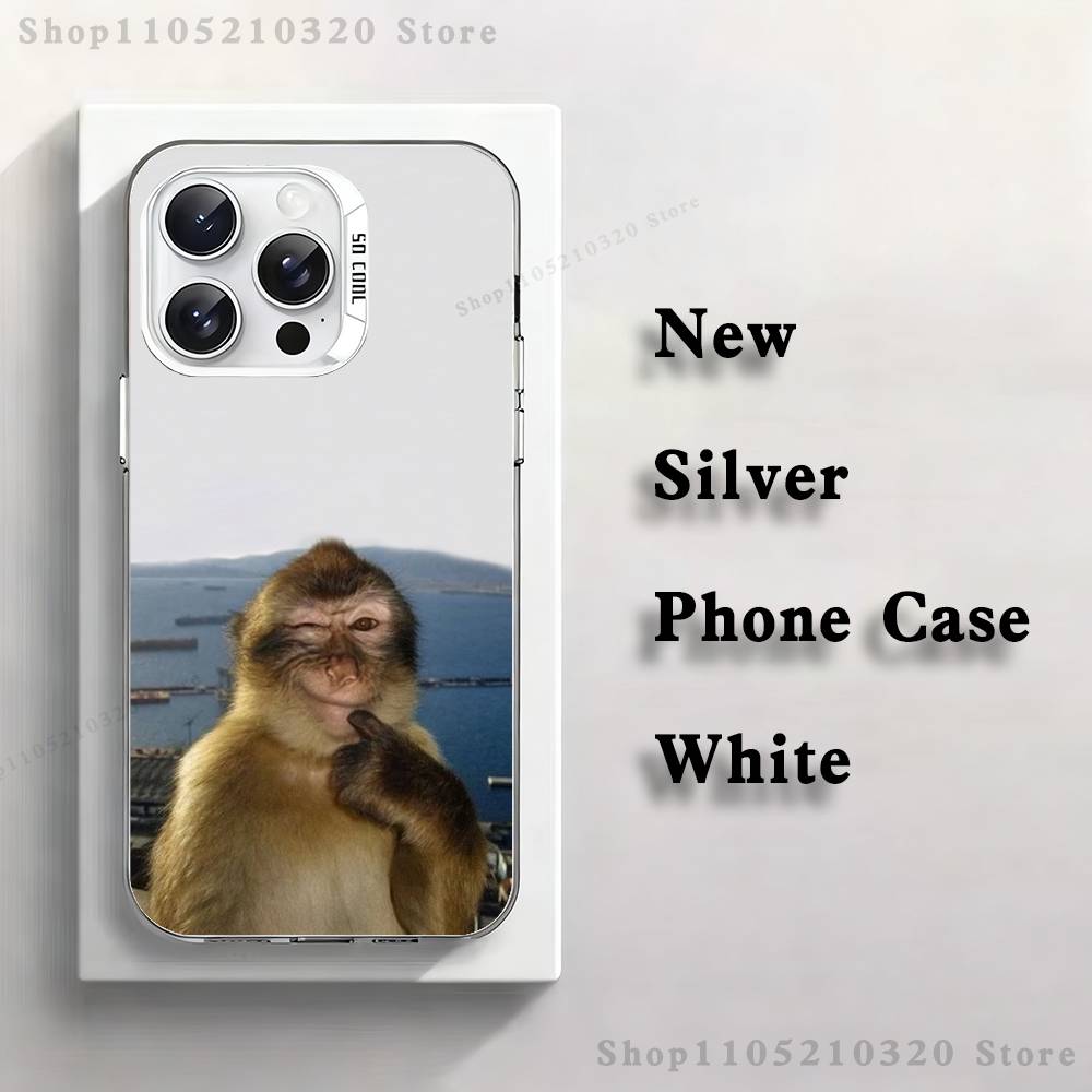 Cute Funny Monkeys Symbol Phone Case For iPhone 17,16,15,14,13,12,11,Pro,Max,Plus,Mini,XS,SE Anti Fall White Matte Hard Bumper