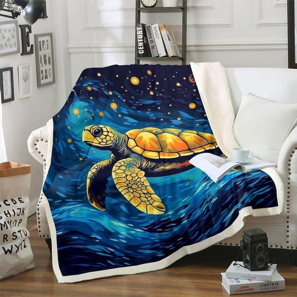 GUOYU Blanket Fox Fleece Blanket Twin Rainbow Cherry Blossoms Sherpa BlanketJapanese Style Blanket Oriental Ukiyoe Throw Blanket Kids Boys