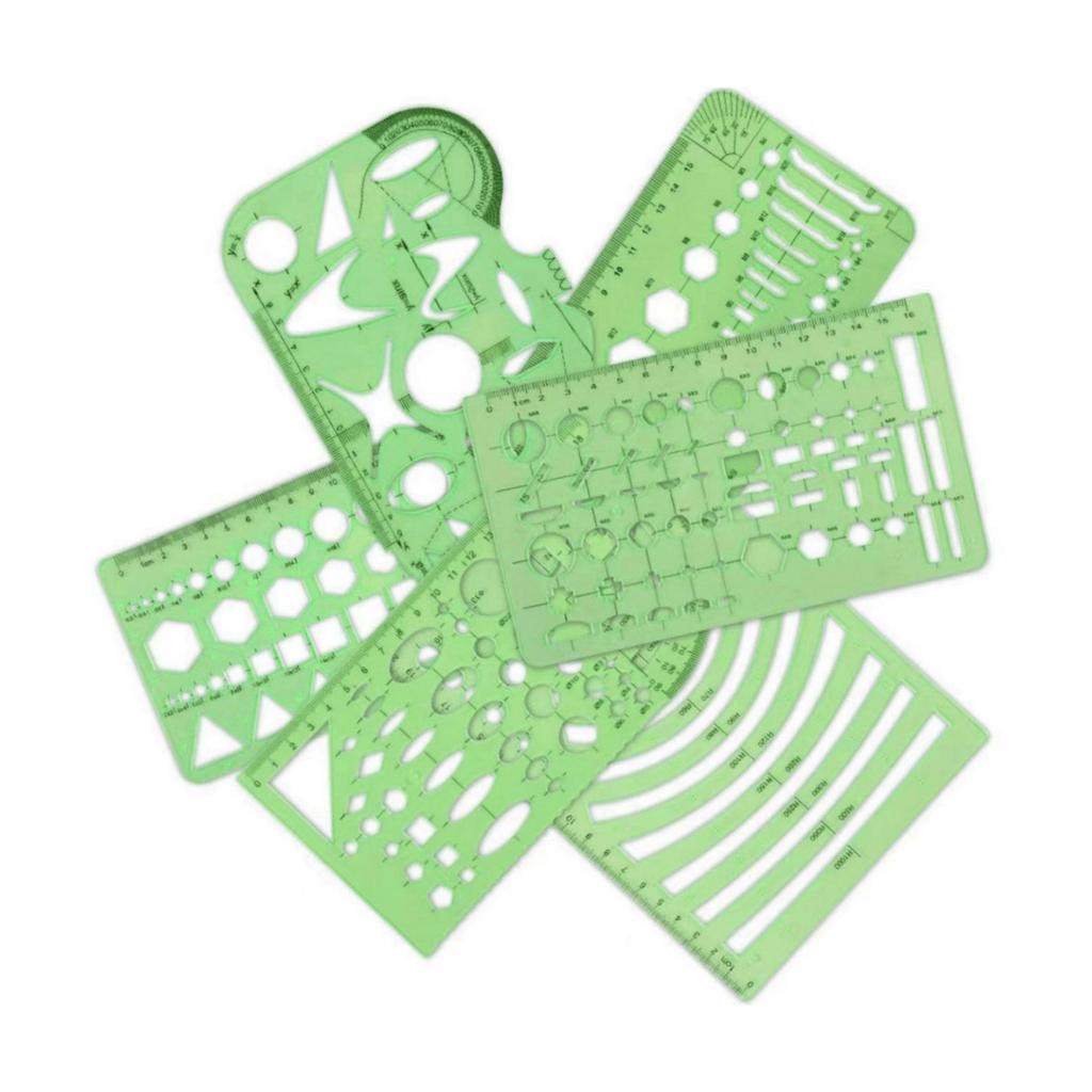 11 шт. геометрические шаблоны для рисования трафареты прозрачные измерительные шаблоны линейки геометрические фигуры шаблон для черчения