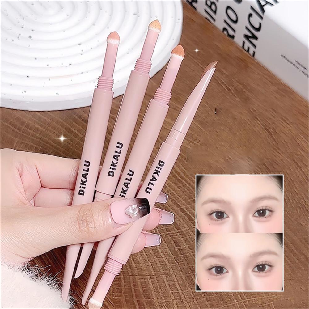 2-in-1 Lying Silkworms Eye Pencil Smudge-Proof Pink Shadow & Shimmer Highlighter Brighten Aegyo Sal Stick Korean Cosmetics