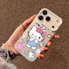 Cross Graffiti Bow Cat Phone Case for iPhone 16 Pro/16 Pro Max/14