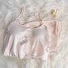New Summer Ice Silk Suspender Set for Women's Thin Cute Cartoon Two-piece Pajamas
