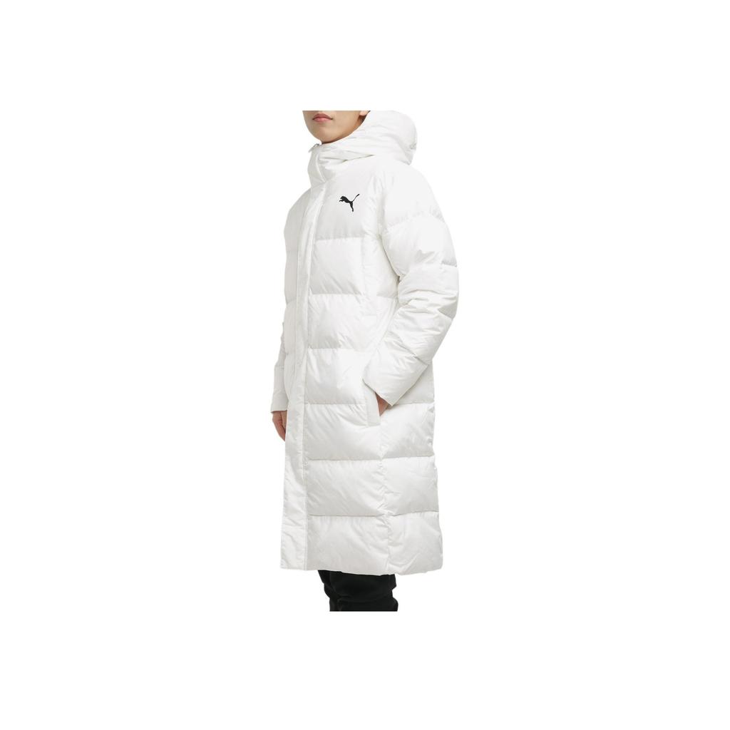 Puma Long Oversized Down Jacket With Logo Print And Hood Men Outerwear White 585403-02