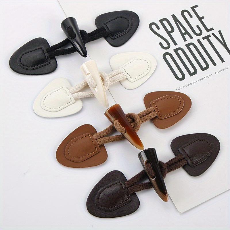 5 пар пуговиц-застежек из искусственной кожи с роговыми пряжками для пальто, куртки, дафлкота, для DIY, ручной работы, пришивные, для украшения одежды