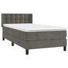 VidaXL Divan Bed with Mattress Dark Grey 100x200 Cm - Model 3131184