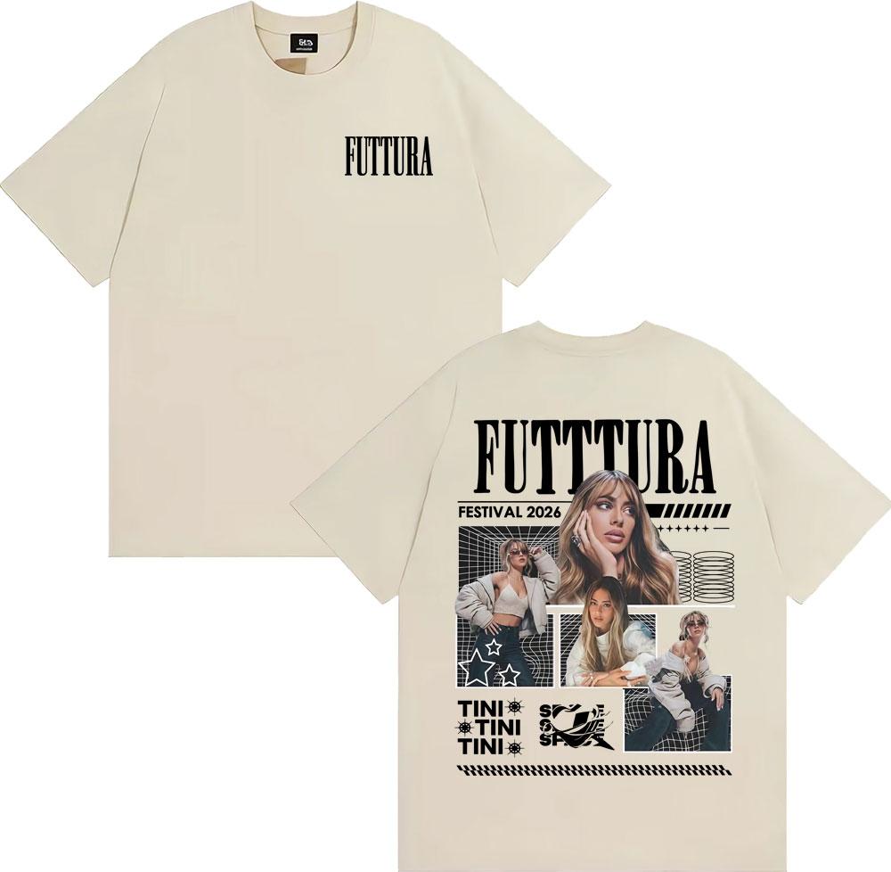 Tini Stoessel Futtura Album 2026 Merch T Shirt Unisex Women Clothing Vintage Aesthetic Tshirts Comfort Cotton Short Sleeve Tshirt