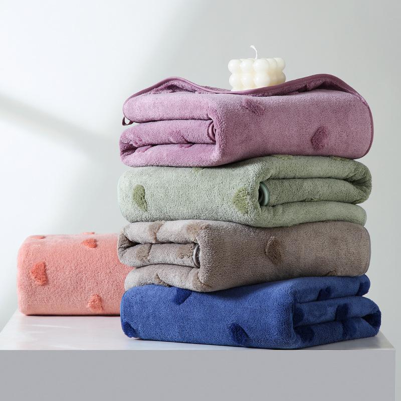 1 PC Coral Velvet Towel Bath Towel Thickened Soft Than Cotton Water-absorbent Quick-drying Towel Adult Household Bath Towel Towel
