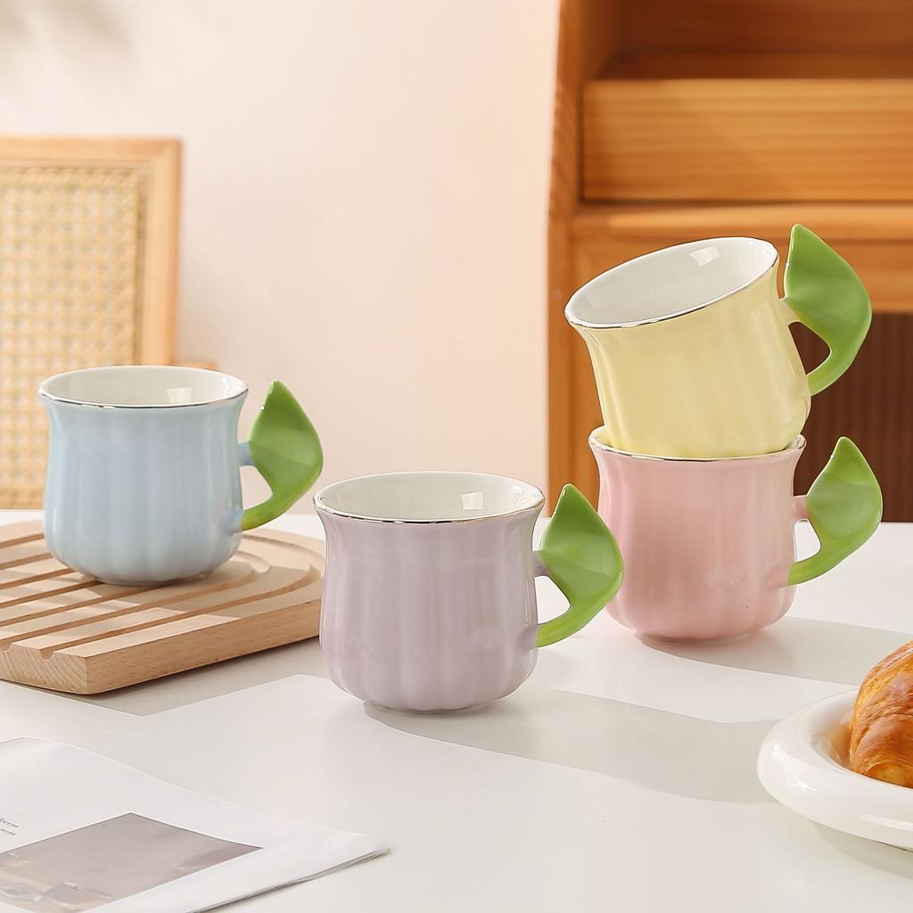 Простая креативная керамическая чашка Macaron Домашняя кружка Чашка для завтрака Кофейная чашка Пара Офисная чашка для воды