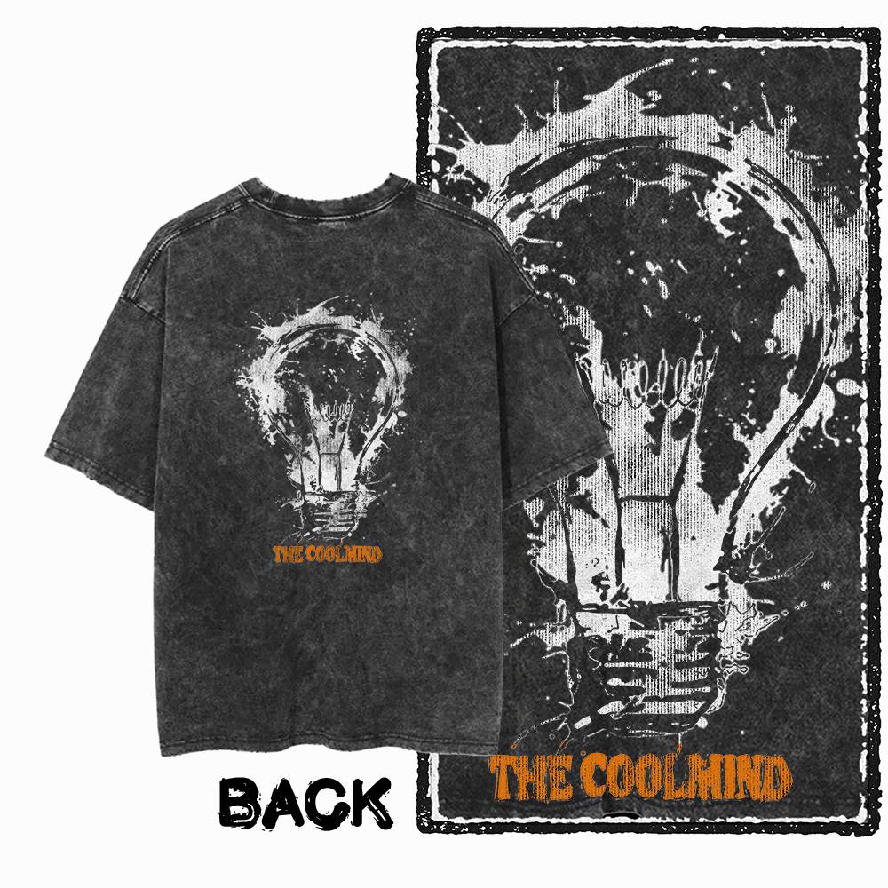 G Back Print Streetwear Cotton Streetwear Mens Tshirt Acid Washed Big Size Cool Vintage Oneck mens Tee Tshirt