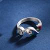 Adjustable Open Ring With Enamel Koi Fish Design Vintage Retro Style Plated Finger Women Men