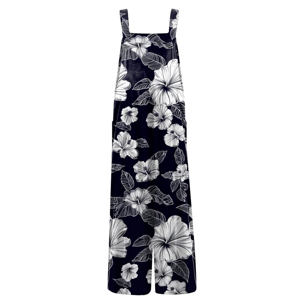 Женский комбинезон с принтом, повседневный свободный комбинезон