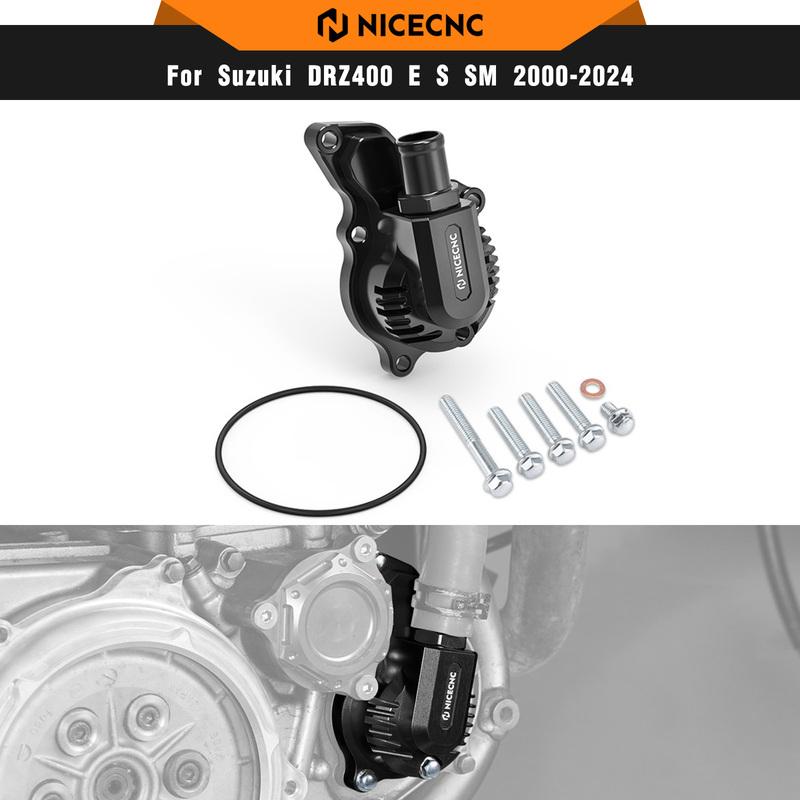 NICECNC For Suzuki DRZ400 DRZ400E DRZ400S DRZ400SM DR-Z 400 E S SM 2000-2024 Aluminum Water Pump Cover 17410-29F21 2023 2022