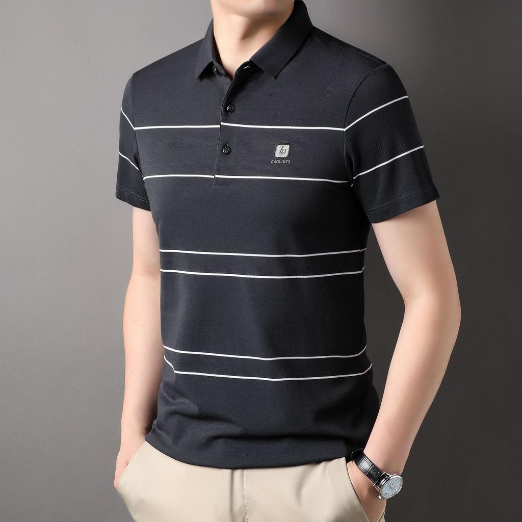 Мужская рубашка поло с короткими рукавами, новая футболка, летняя мужская одежда, повседневная спортивная рубашка с лацканами, хлопковая рубашка с короткими рукавами