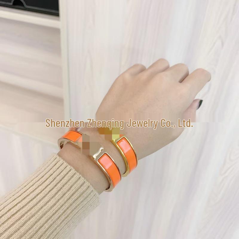 Эмалевый браслет с буквой H, покрытый 18 каратным золотом - Классическая мода, Различные цвета, Идеально для пар