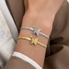 2026 Jewelry Niche Women's Snake Bone Chain Bracelet Women's Non-fading 18K Gold Frosted Butterfly Stainless Steel Jewelry
