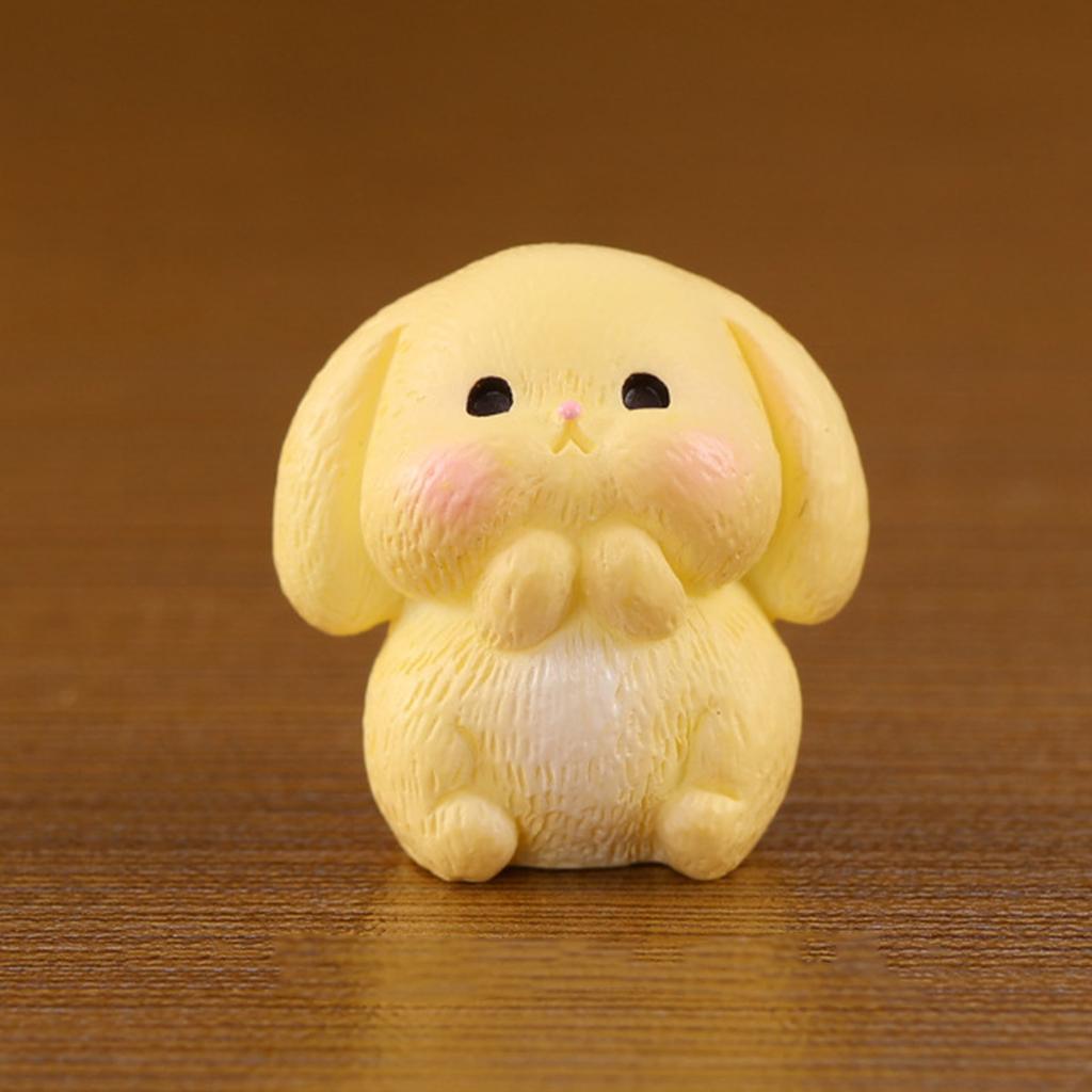 Cute Easter Rabbit Figurine Miniatures Delightful Look Suitable for Home or Office Display Fairy Garden Accessories