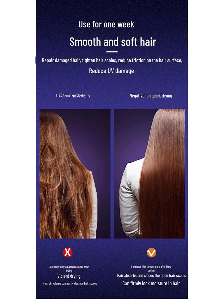 Высокоскоростной фен для волос с ионизацией без листьев: 5 в 1, мощный и быстросохнущий