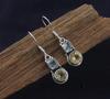 Blue Topaz & Citrine Gemstone Earrings, Solid 925 Sterling Silver Earrings, Birthstone Jewelry Gift For Mom