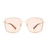 Розовые металлические солнцезащитные очки женские
