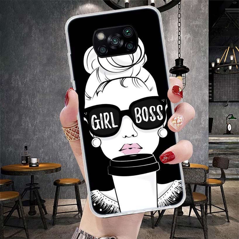 Girl Boss Female Coffee Soft Phone Case For Xiaomi Redmi 15C 15 13C 13 Poco X5 X6 X7 F7 Ultra M7 12C 12 10 10C 9C 9A 9T 9 Fundas
