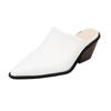 Women's Mid-heel Mules Pointy Chunky Slippers Stylish Sexy Slug-heels 2024 New Fall Elegant Style Slip-on Shoes Zapatos Mujer