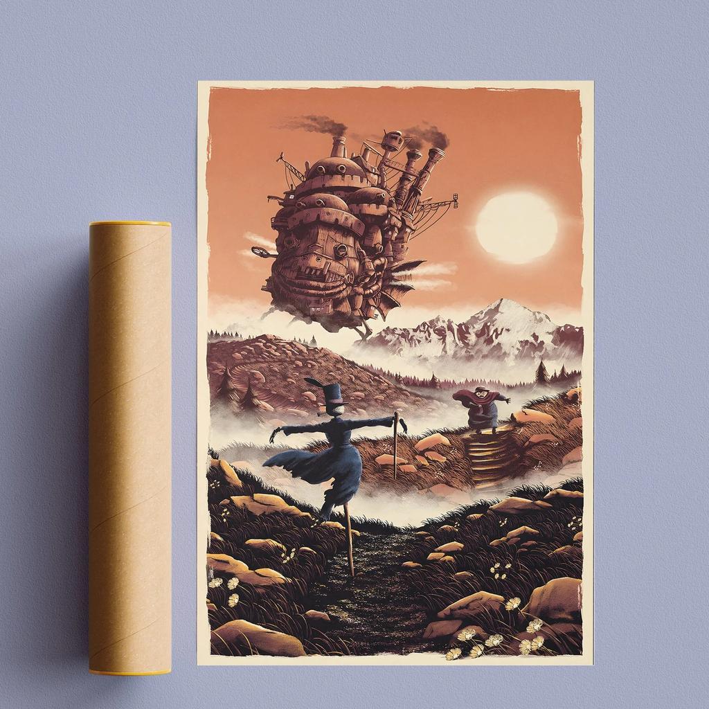 Поп-аниме-фигурка Хаяо Миядзаки/Patlabor/Тоторо, постер в стиле манга, эстетическое настенное искусство, домашний декор для детей в стиле каваи, винтажный принт на холсте