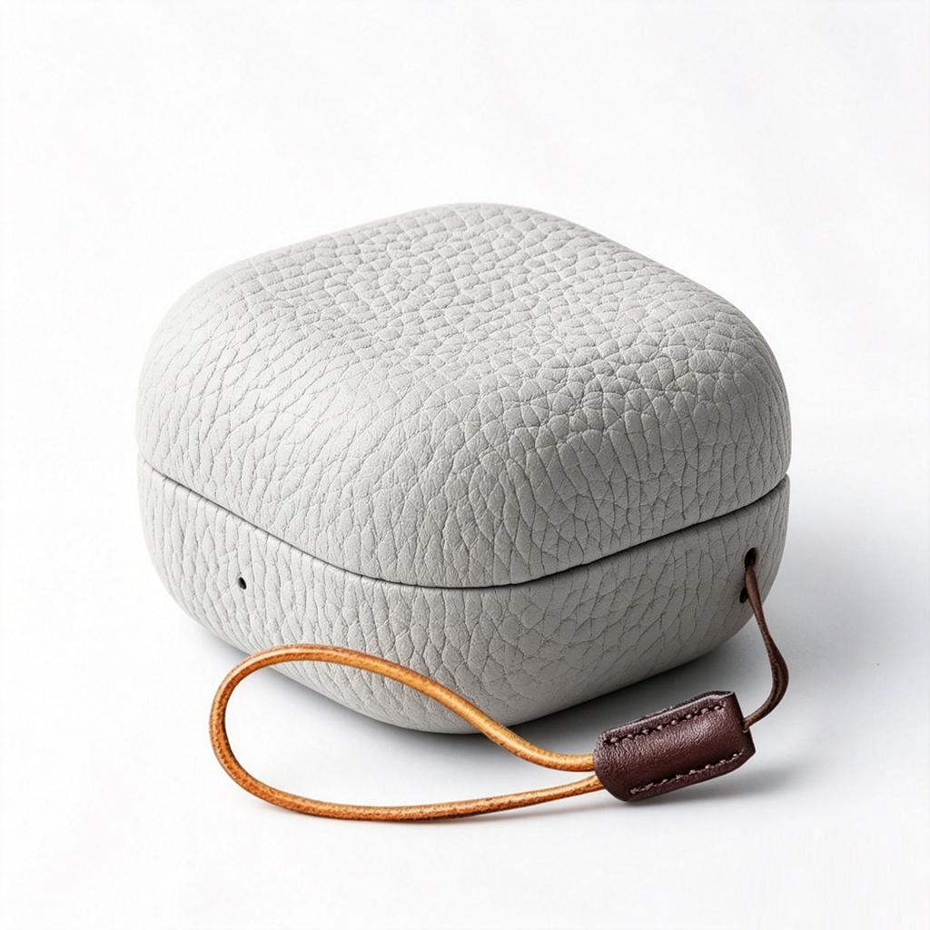 Однотонный Винтажный Кожаный Чехол для Наушников из Коровьей Кожи для Samsung Galaxy Buds 4 Pro и Buds4 Защитный Чехол от Падения + Короткий Ремешок